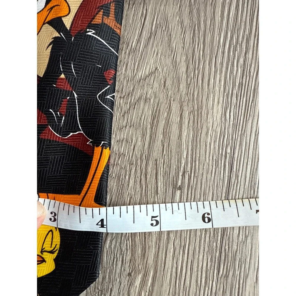 Looney Tunes Characters Black Silk Blend Men's Neck Tie 2000‎ Warner Bros
